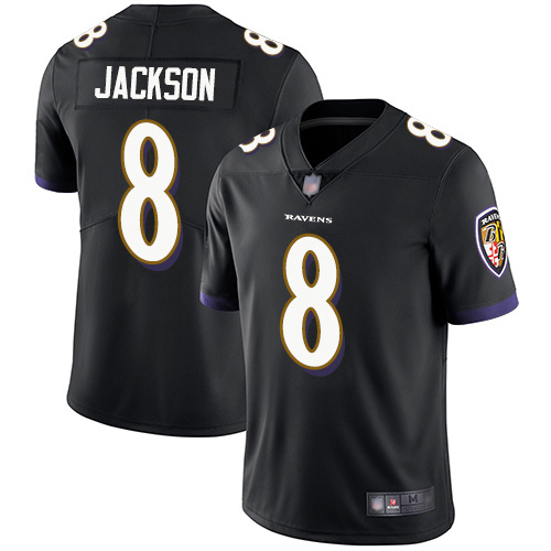 Youth Black Baltimore Ravens #8 Lamar Jackson Vapor Untouchable Football Jersey